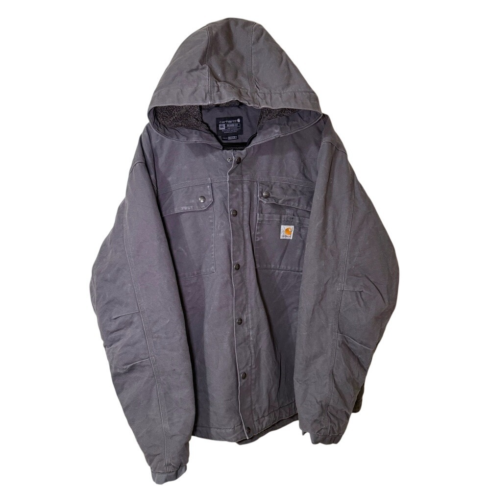 Men's Carhartt Sherpa Lined Utility Jacket  Black 3XL 103826 Grey Warm